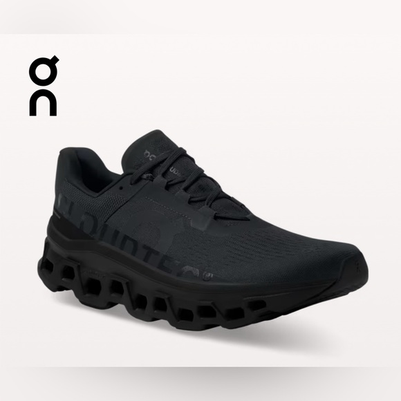ON CLOUDMONSTER w/CloudTec Men’s Athletic Shoe In All Black Sz 10.5 ✨NIB✨ - Picture 2 of 14
